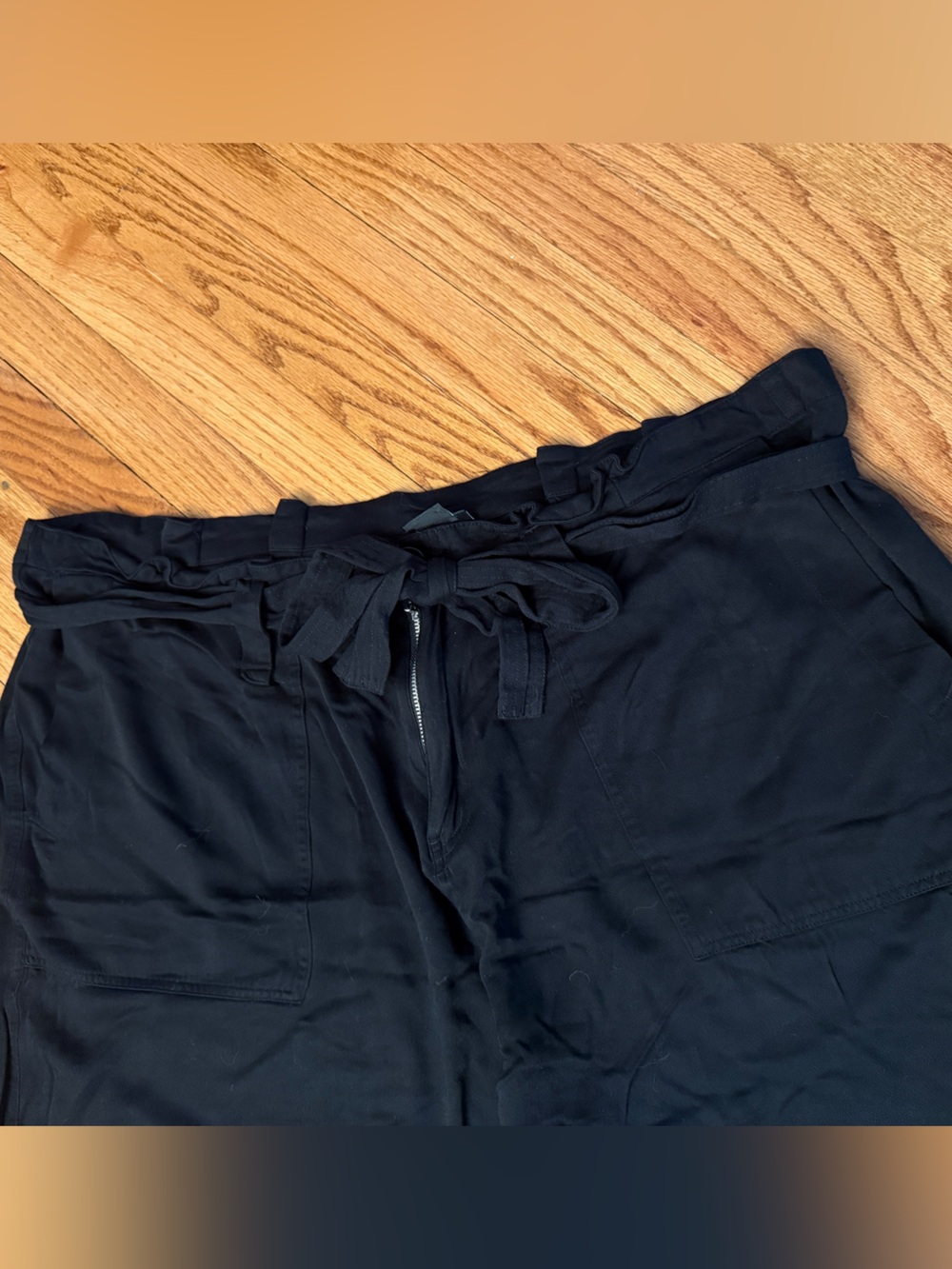 Cuffed Cropped Paper bag waist pants